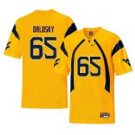 Men's West Virginia Mountaineers NCAA #65 Tyler Orlosky Yellow Authentic Nike Retro Stitched College Football Jersey VF15N30DJ